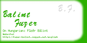 balint fuzer business card